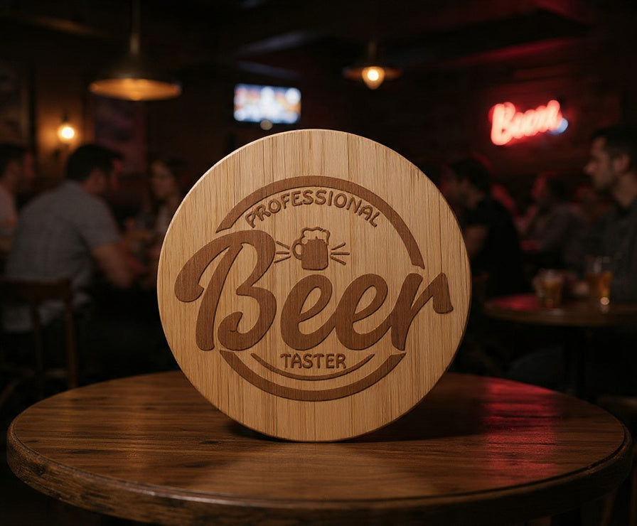 "Professional Beer Taster" Bamboo Magnetic Bottle Opener