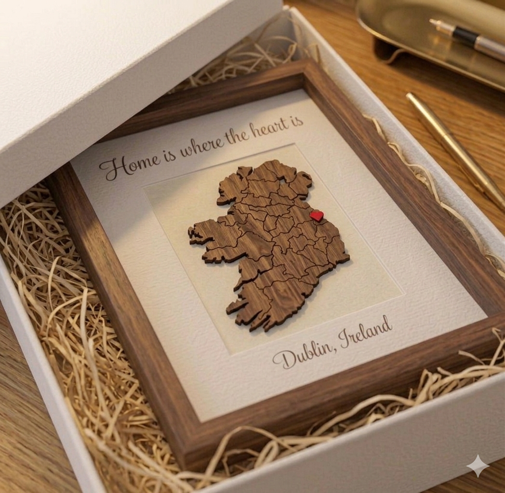 'Home is where the heart is' walnut picture frame