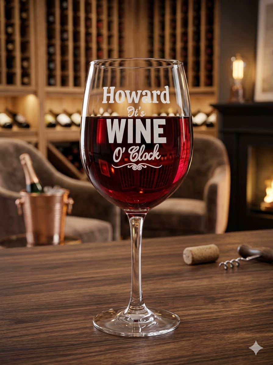 Personalised wine glass - It's wine O'clock