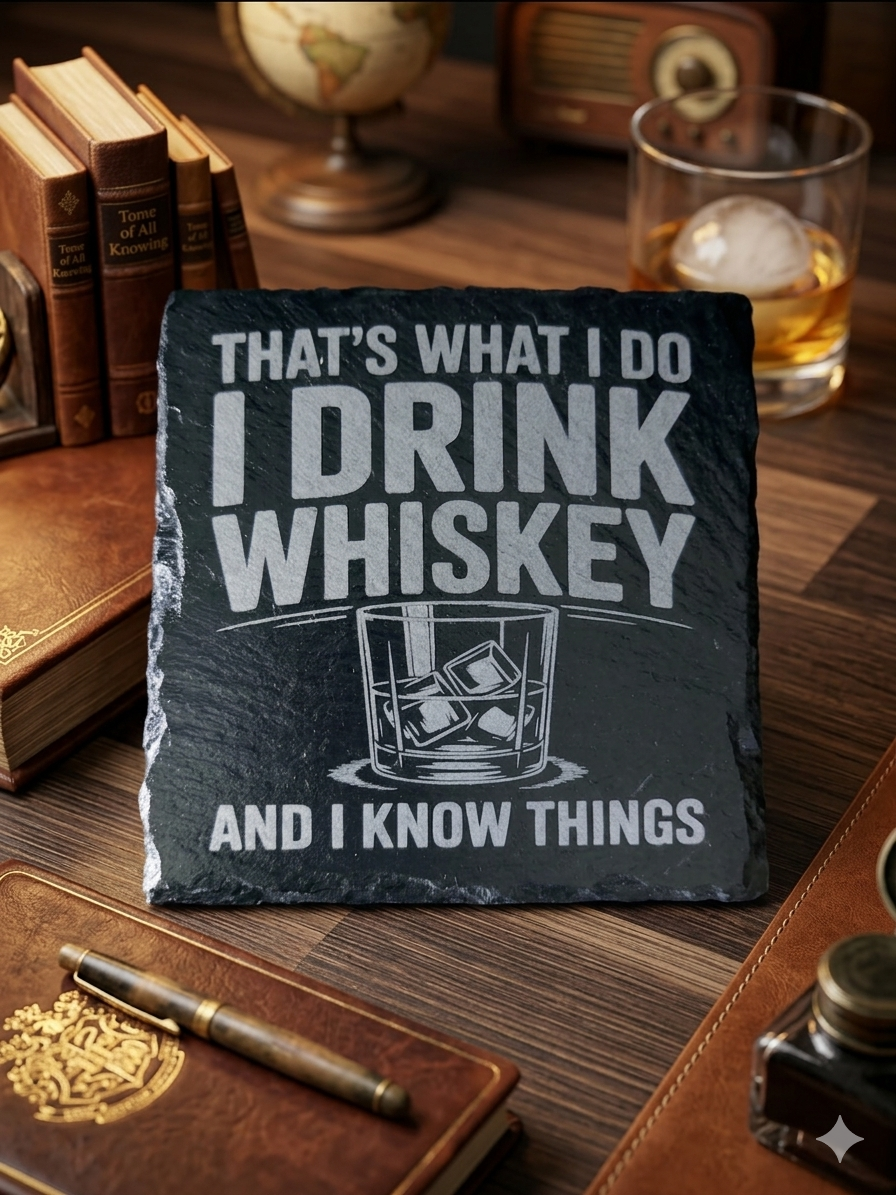 I Drink Whiskey Slate Coaster