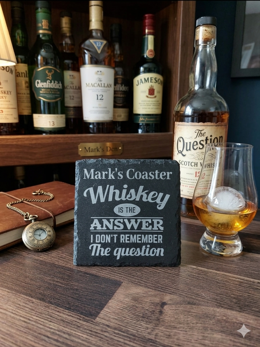 Personalised Whiskey Slate Coaster