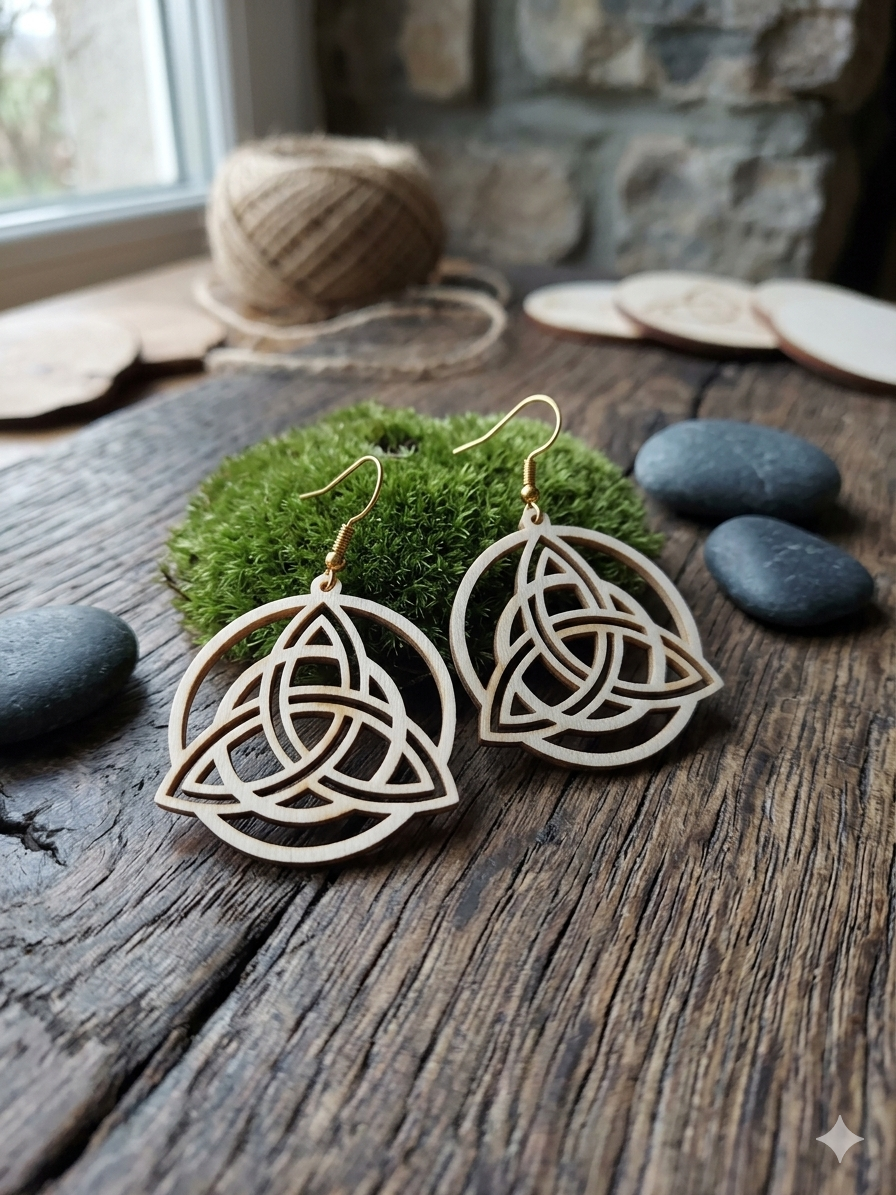 Celtic Knot Laser Cut Wooden Earrings