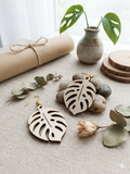 Leaf Design Laser Cut Wooden Earrings