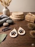 Dog Lover Laser Cut Wooden Earrings