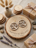Cheery blossom laser cut wooden earrings