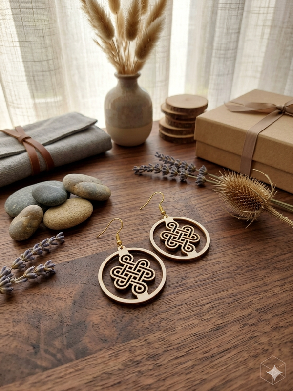 Celtic Design Wooden Laser Cut Earrings