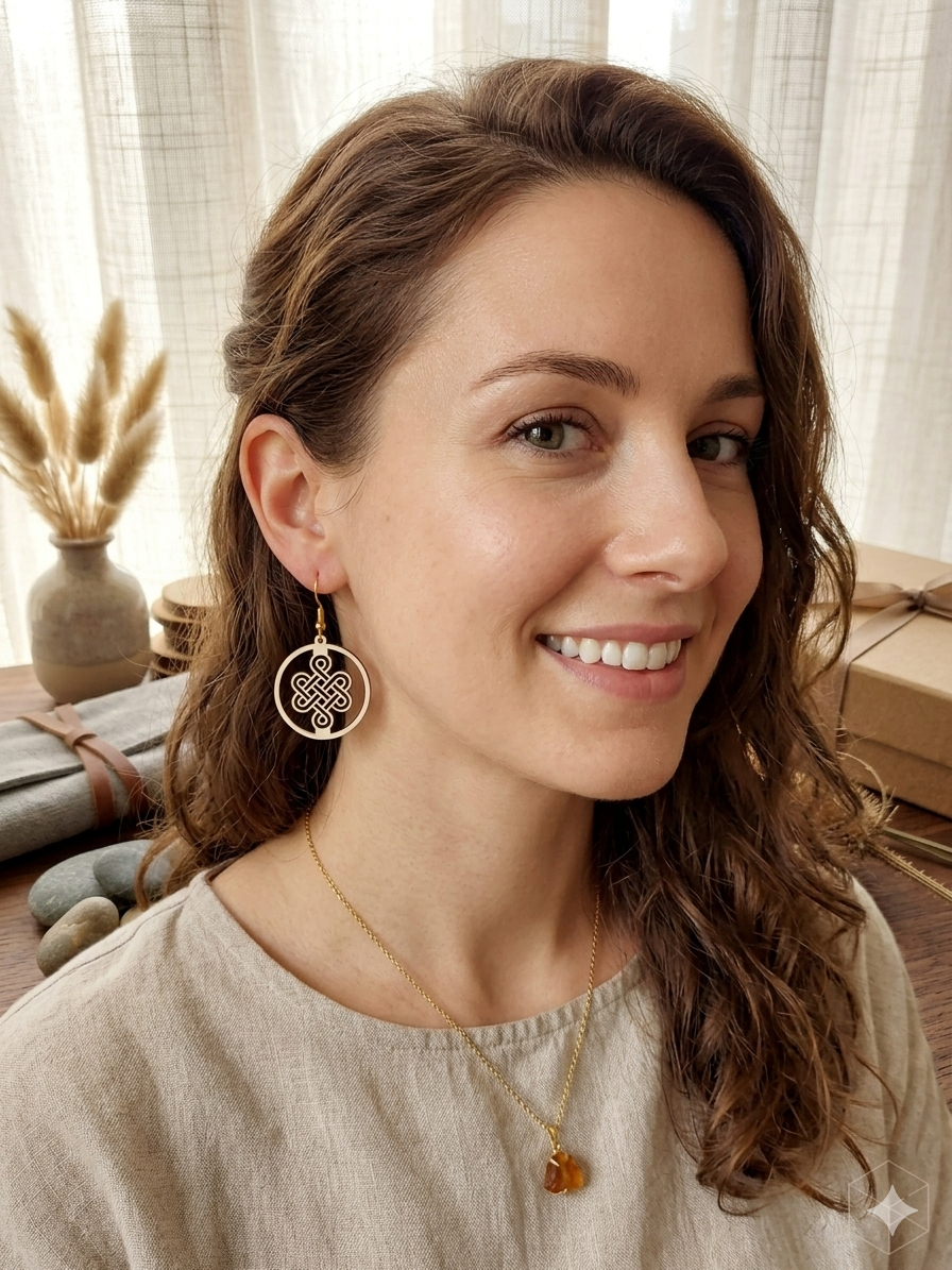 Celtic Design Wooden Laser Cut Earrings