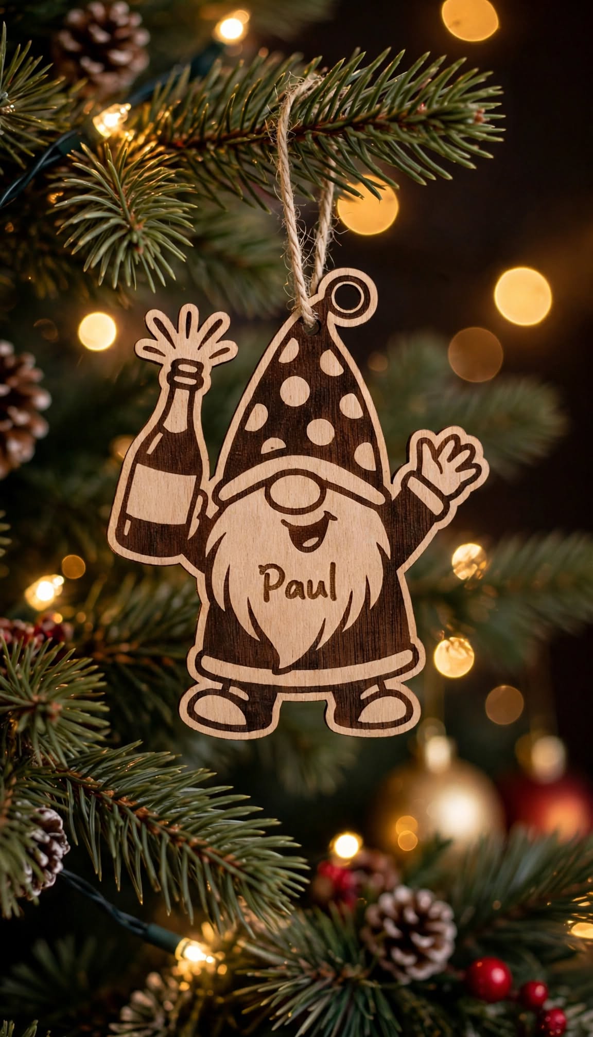 Personalised Christmas Gnome Decoration