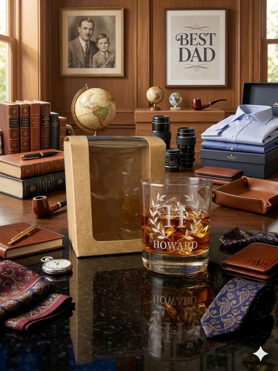 Personalized Monogrammed Whiskey Glass & Gift Box