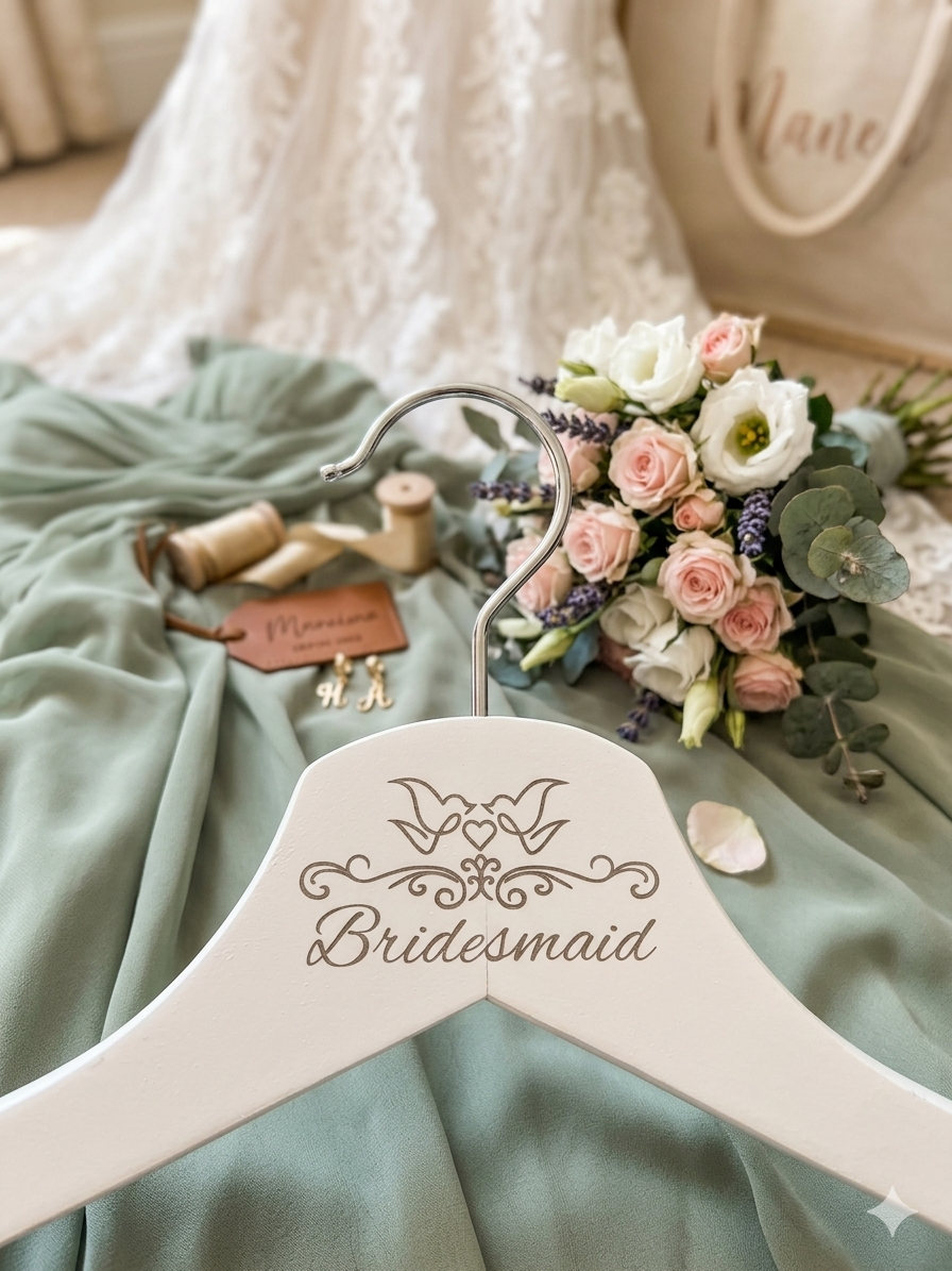 Bridesmaid Personalised Wooden Hangers