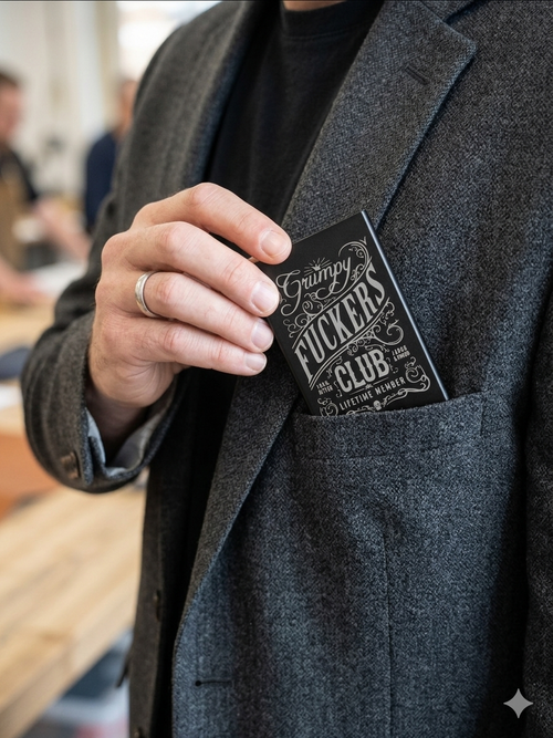 "Grumpy Fkers Club" Pop-Up RFID Wallet**