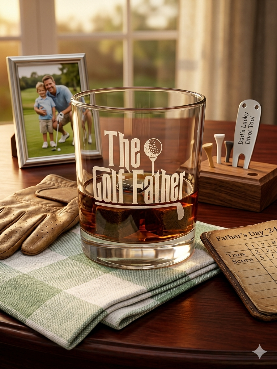 The Golf Father Whiskey Glass