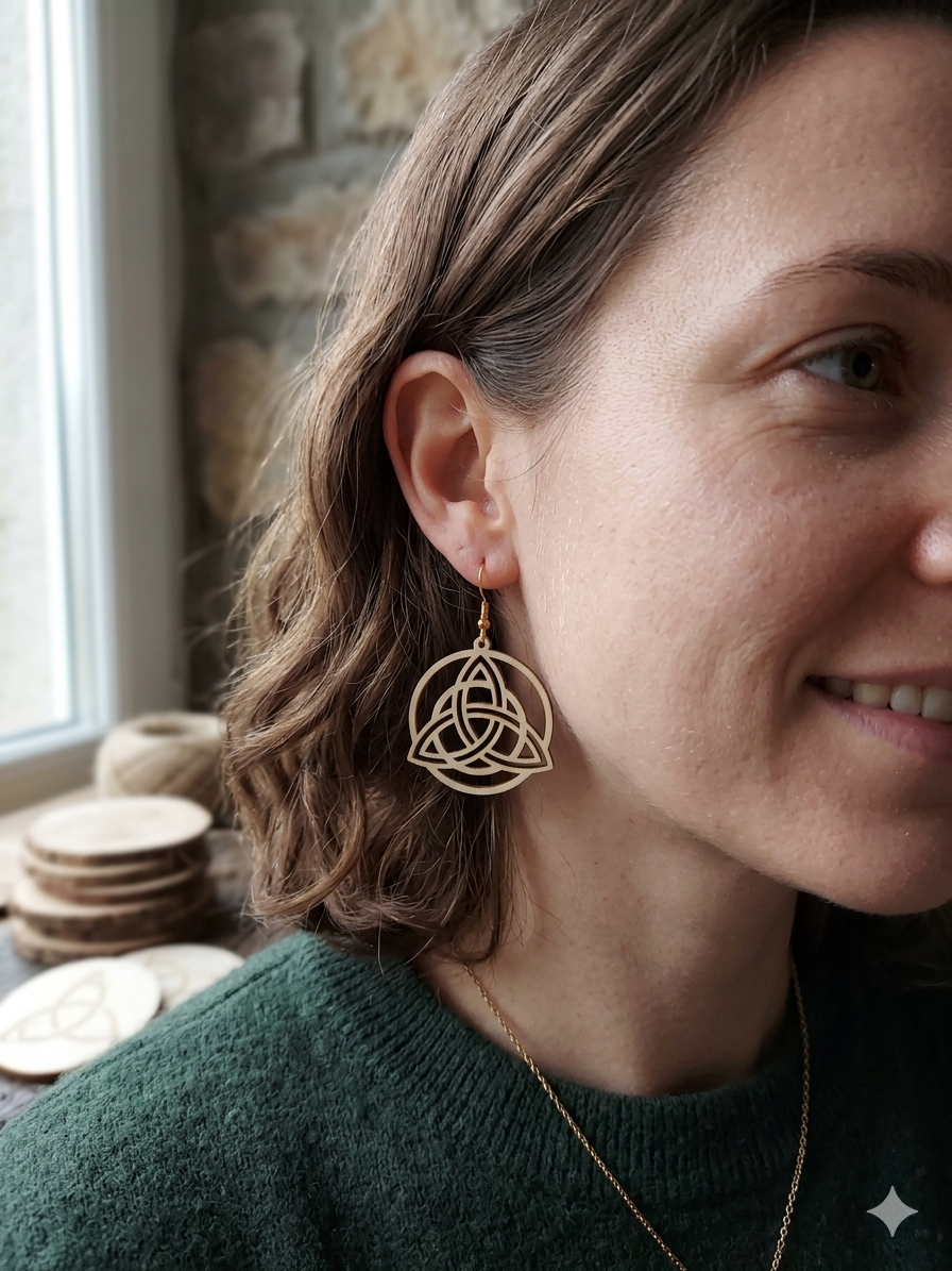 Celtic Knot Laser Cut Wooden Earrings