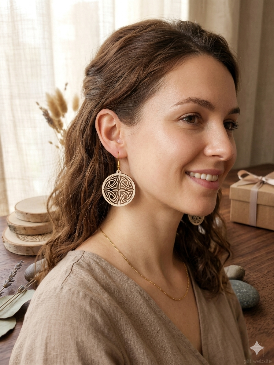 Celtic Laser Cut Wooden Earrings