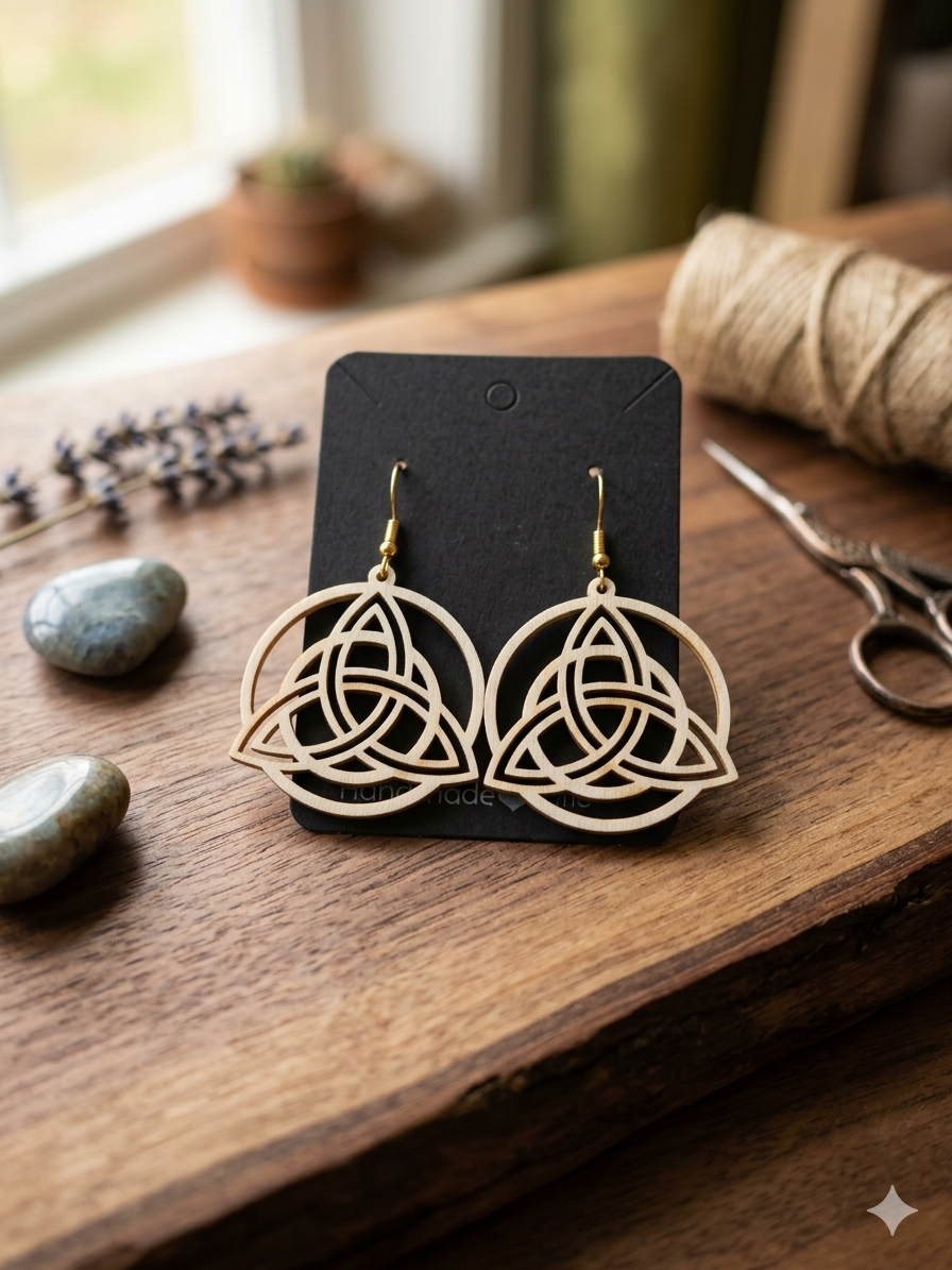 Celtic Knot Laser Cut Wooden Earrings