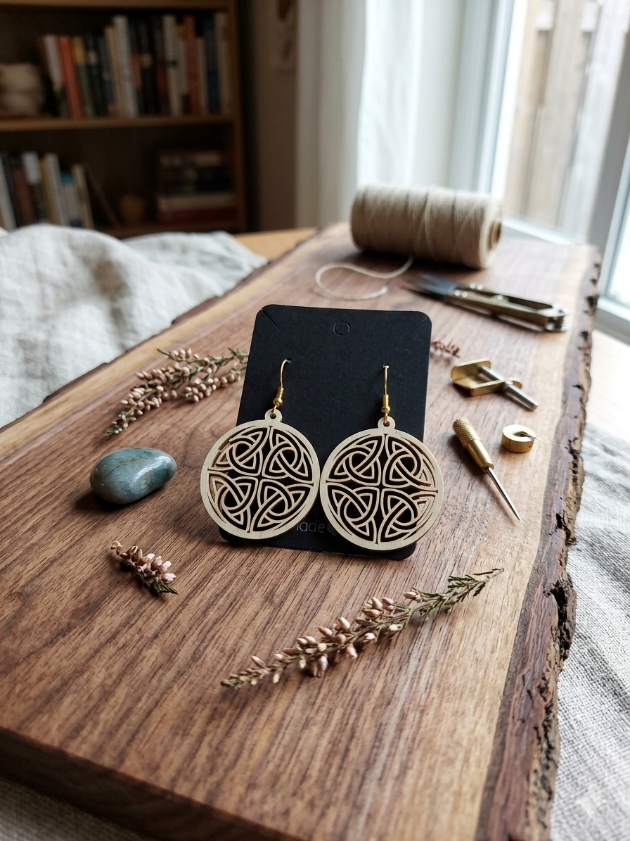 Celtic Laser Cut Wooden Earrings