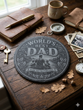 Handcrafted "World's Best Dad" Slate Coaster