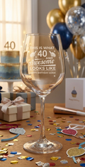 Personalised 40th Birthday Wine Glass