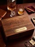 Whiskey decanter retirement luxury gift set.