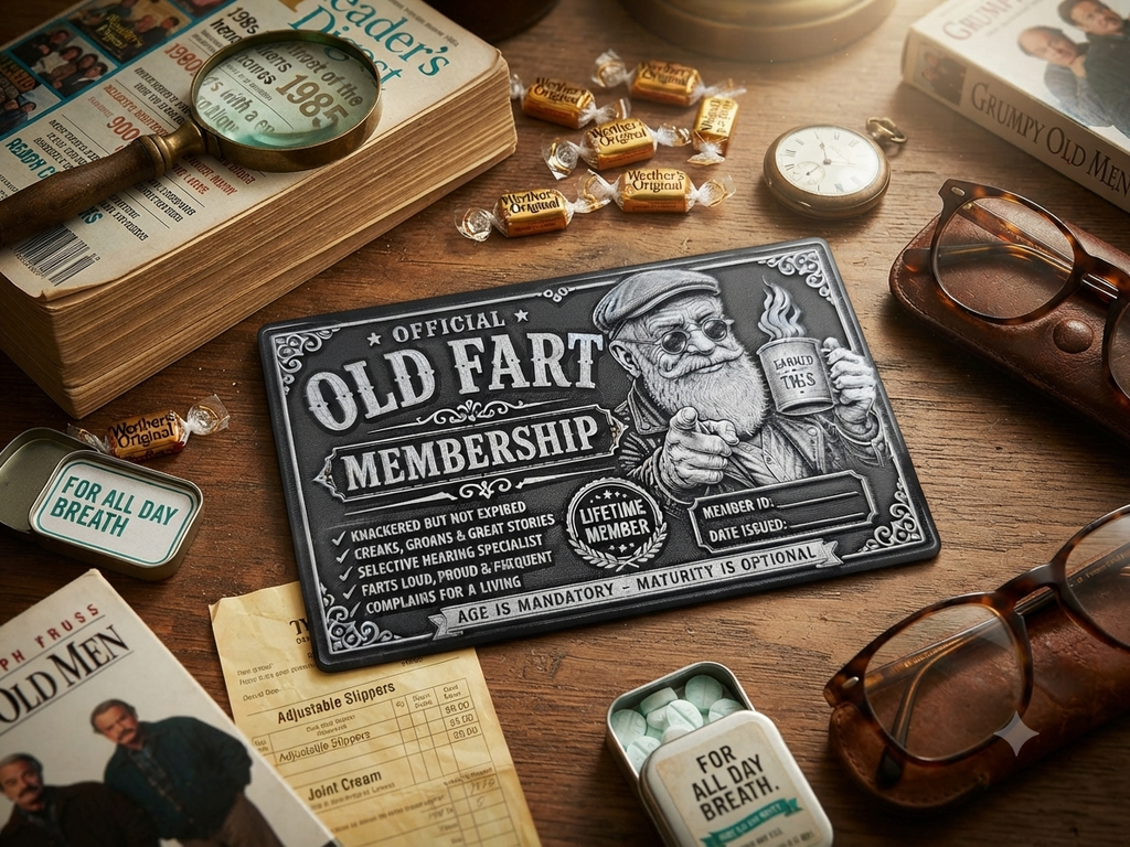 Official Old Fart Membership Card set of 2