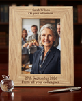 Personalised Wooden Retirement Engraved Picture Frame