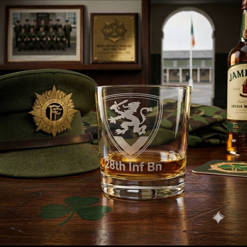 28th Inf Bn Laser Engraved Whiskey Glass and Gift Box