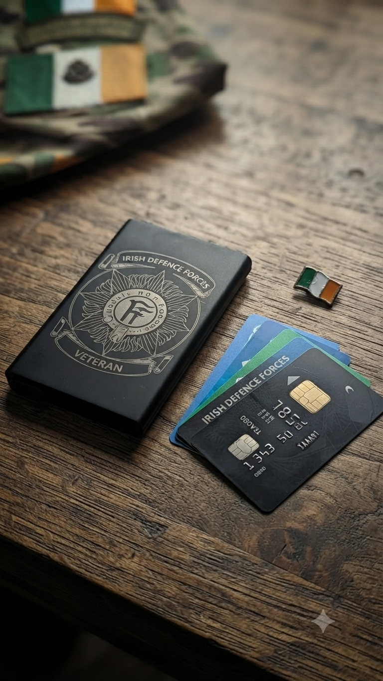 Irish Defence Forces Veteran Slim RFID Card Wallet