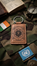 Irish Defence Forces Veteran Laser-Engraved Leatherette Keyring