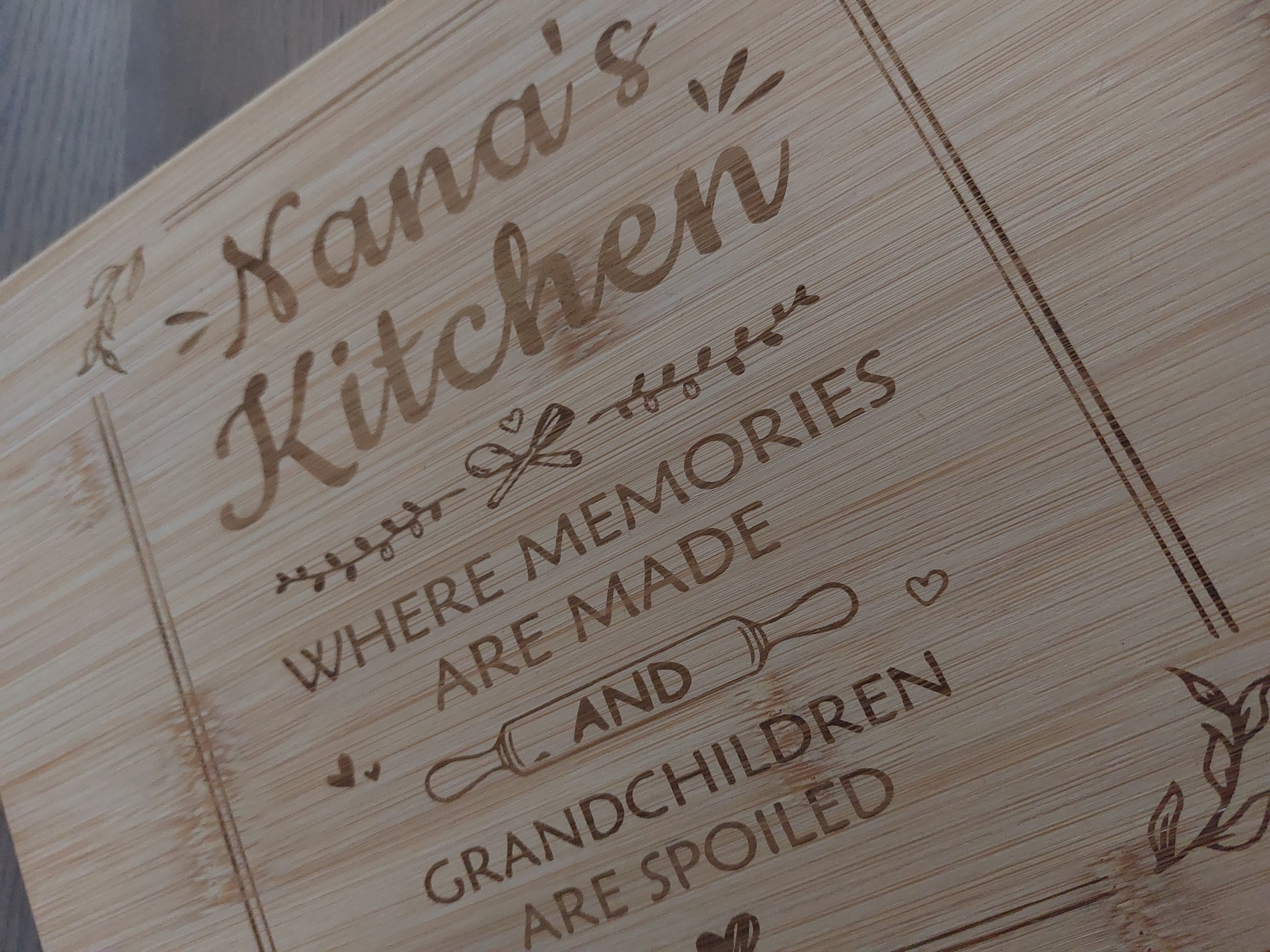 Nana's Kitchen, Where Memories Are Made And Grandchildren Are Spoiled Bamboo Board
