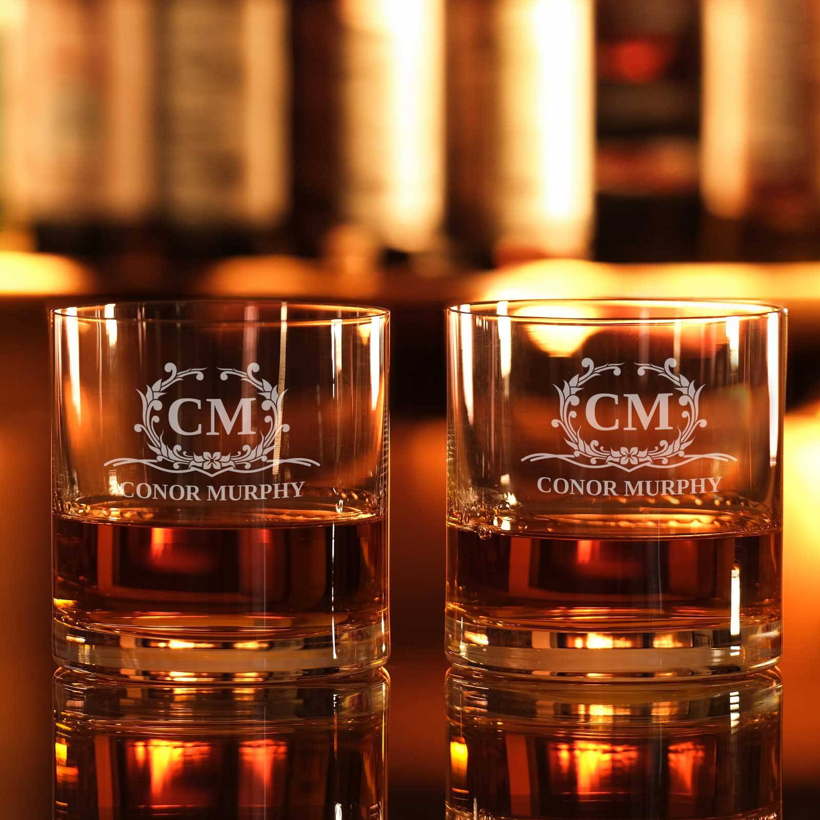 Personalised Set of Two Whiskey Glasses