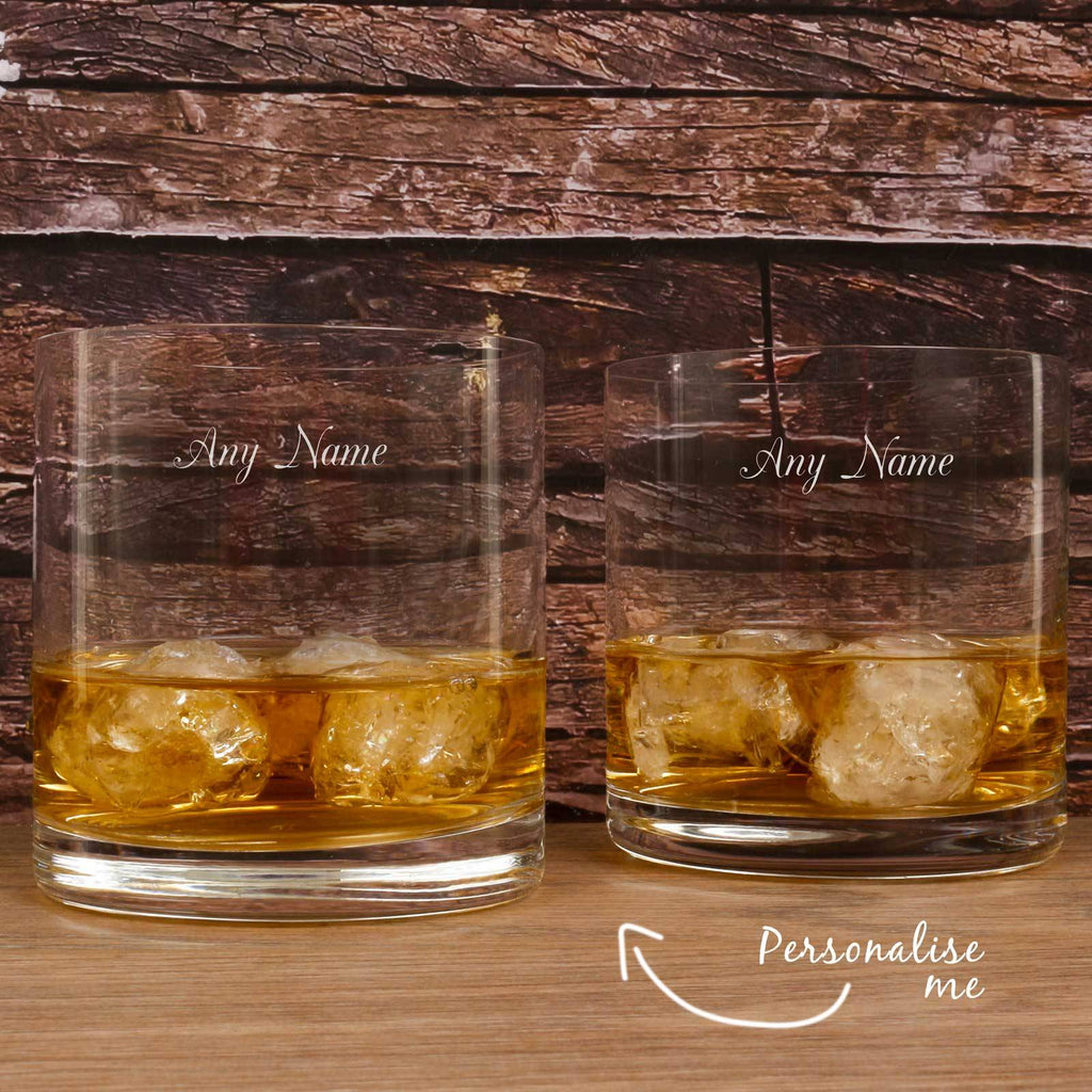 Personalised Set of Two Whiskey Glasses