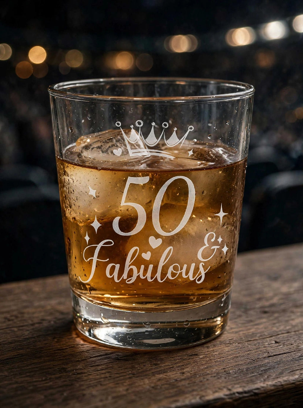 50 & Fabulous Laser-Engraved Whiskey Tumbler
