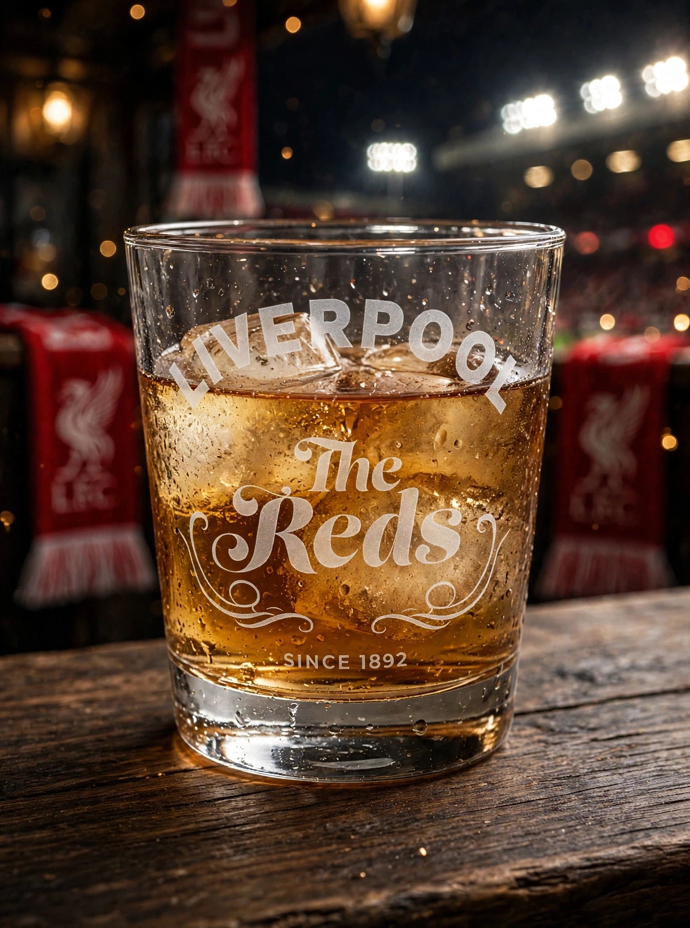 Liverpool "The Reds" Laser-Engraved Whiskey Tumbler