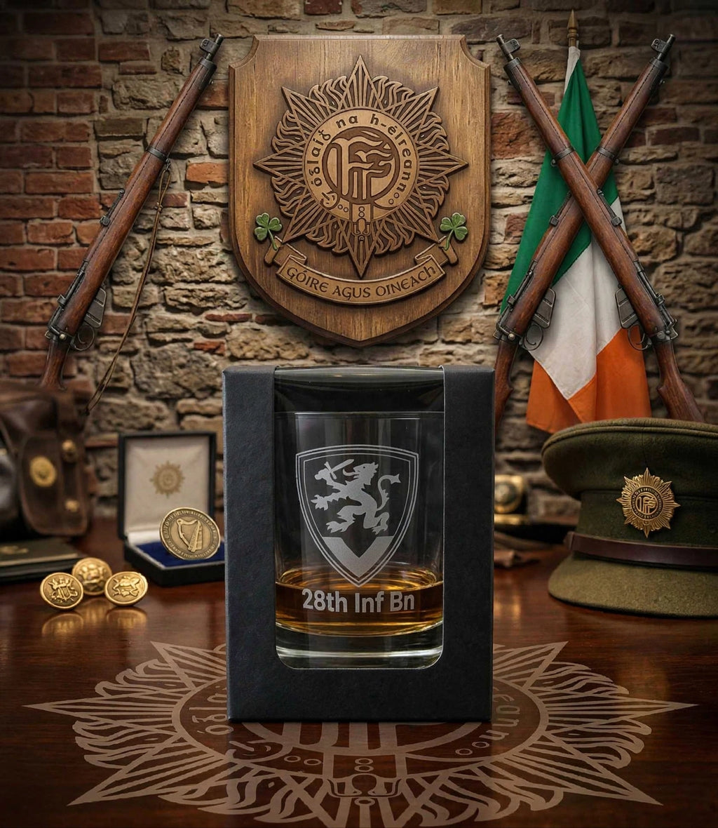 28th Inf Bn Laser Engraved Whiskey Glass and Gift Box