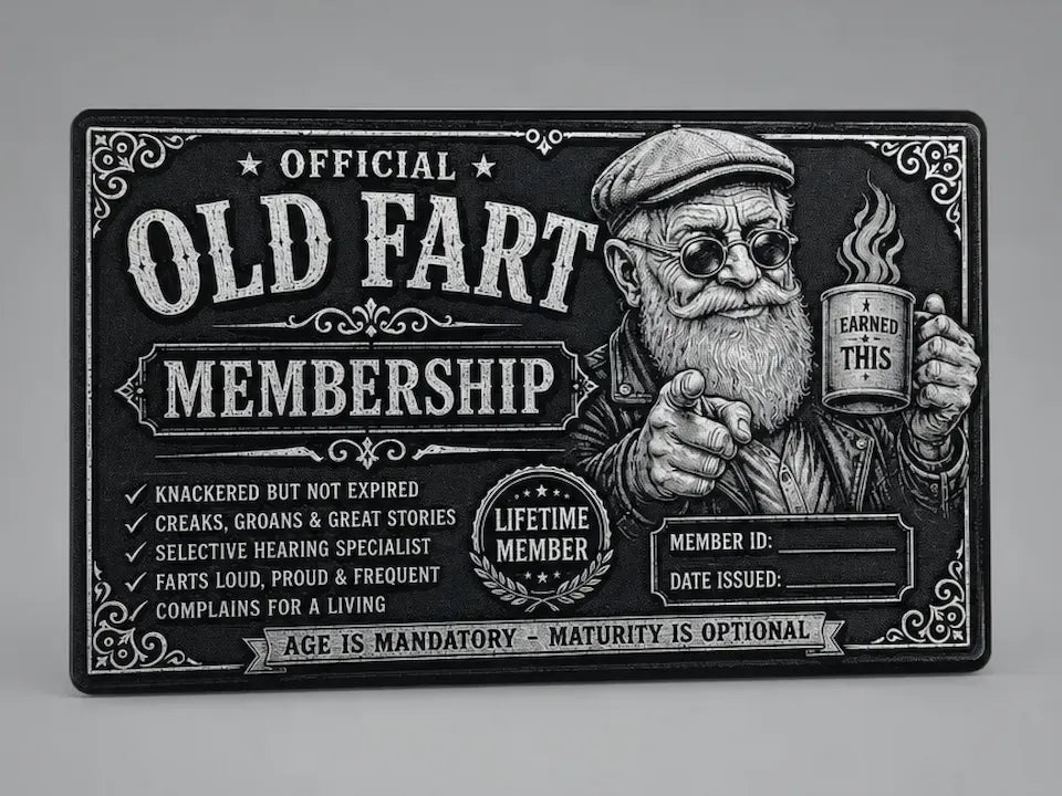 Official Old Fart Membership Novelty Business Cards (2pk)