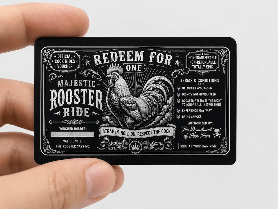 Majestic Rooster Ride Voucher Novelty Business Cards (2pk)
