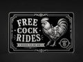 Free Rooster Rides Novelty Voucher Business Cards (2pk)