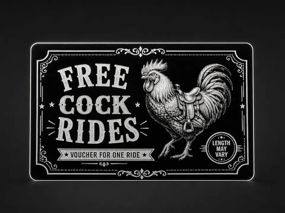 Free Rooster Rides Novelty Voucher Business Cards (2pk)