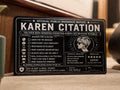 Funny Karen Citation Novelty Gag Ticket Business Cards (2pk)