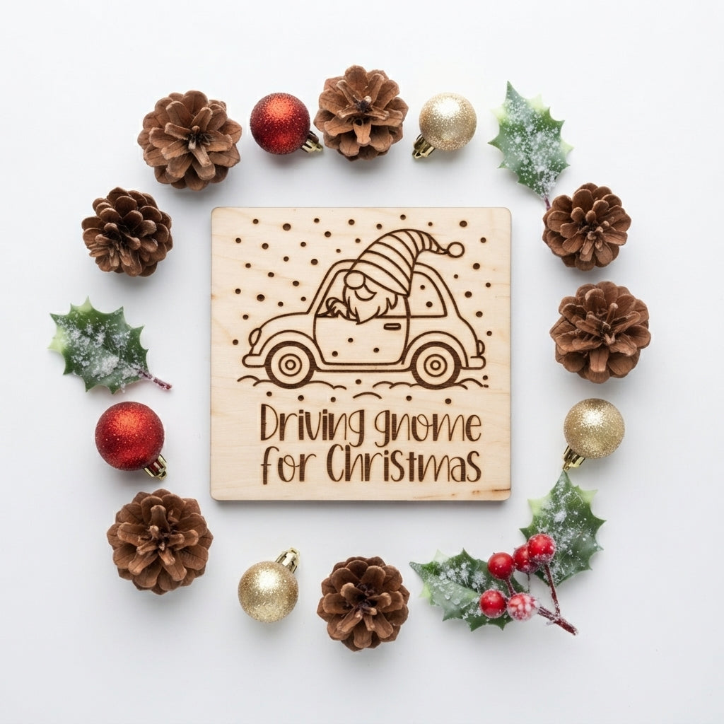 Christmas wooden coaster set of 2
