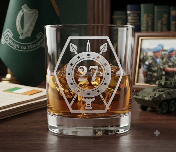 27th Infantry Battalion Engraved Tumbler Glass