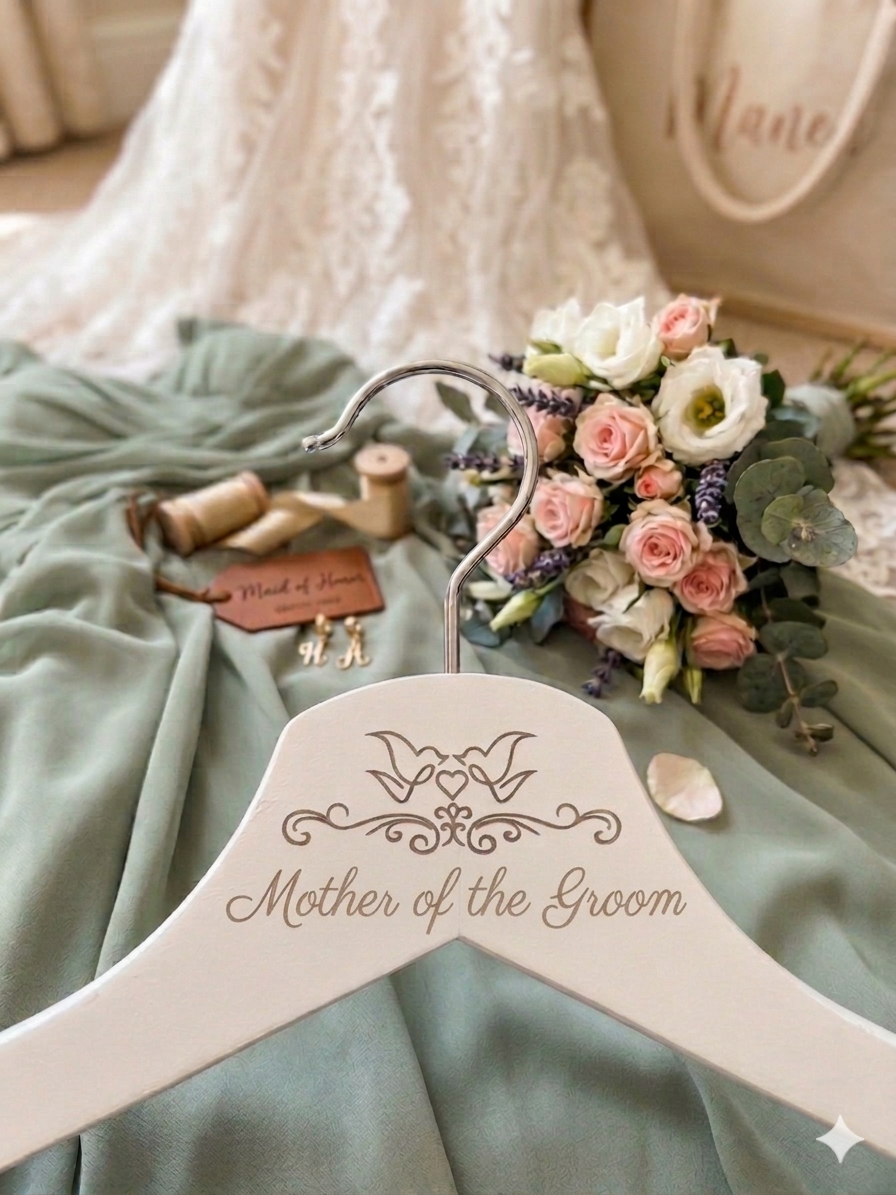 Mother of the Groom Personalised wedding hanger