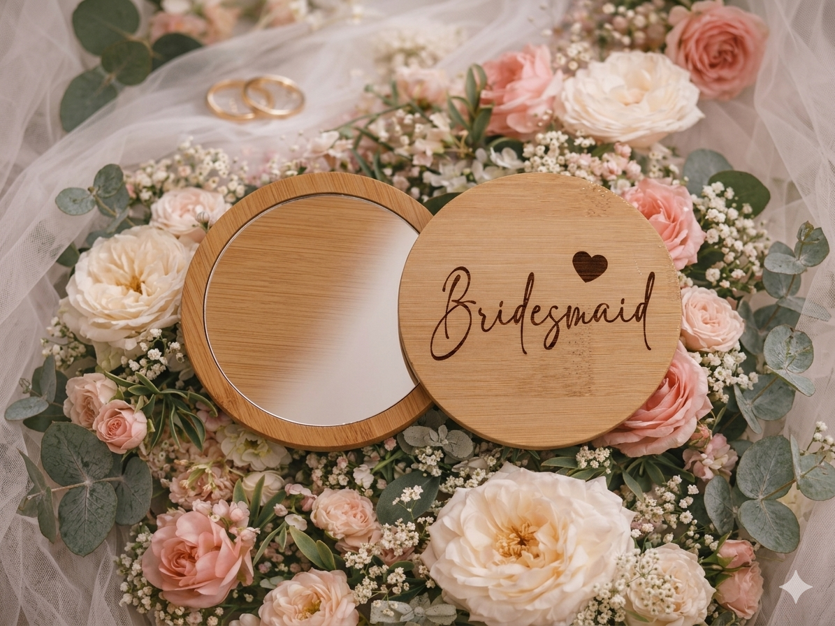 Bridesmaid pocket vanity mirror