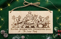 "Rockin' Around the Christmas Tree" Personalised Wooden Hanging Sign