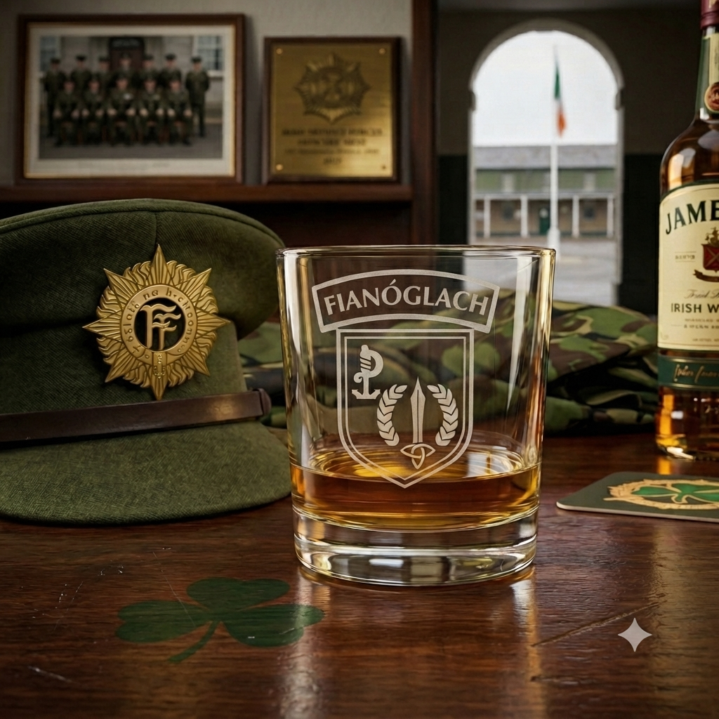 Irish Army Ranger Wing Engraved Whiskey Glass