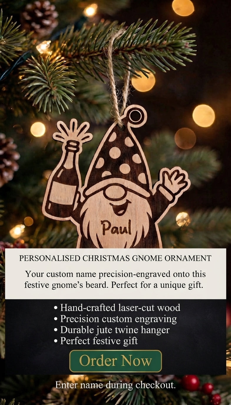 Personalised Christmas Gnome Decoration