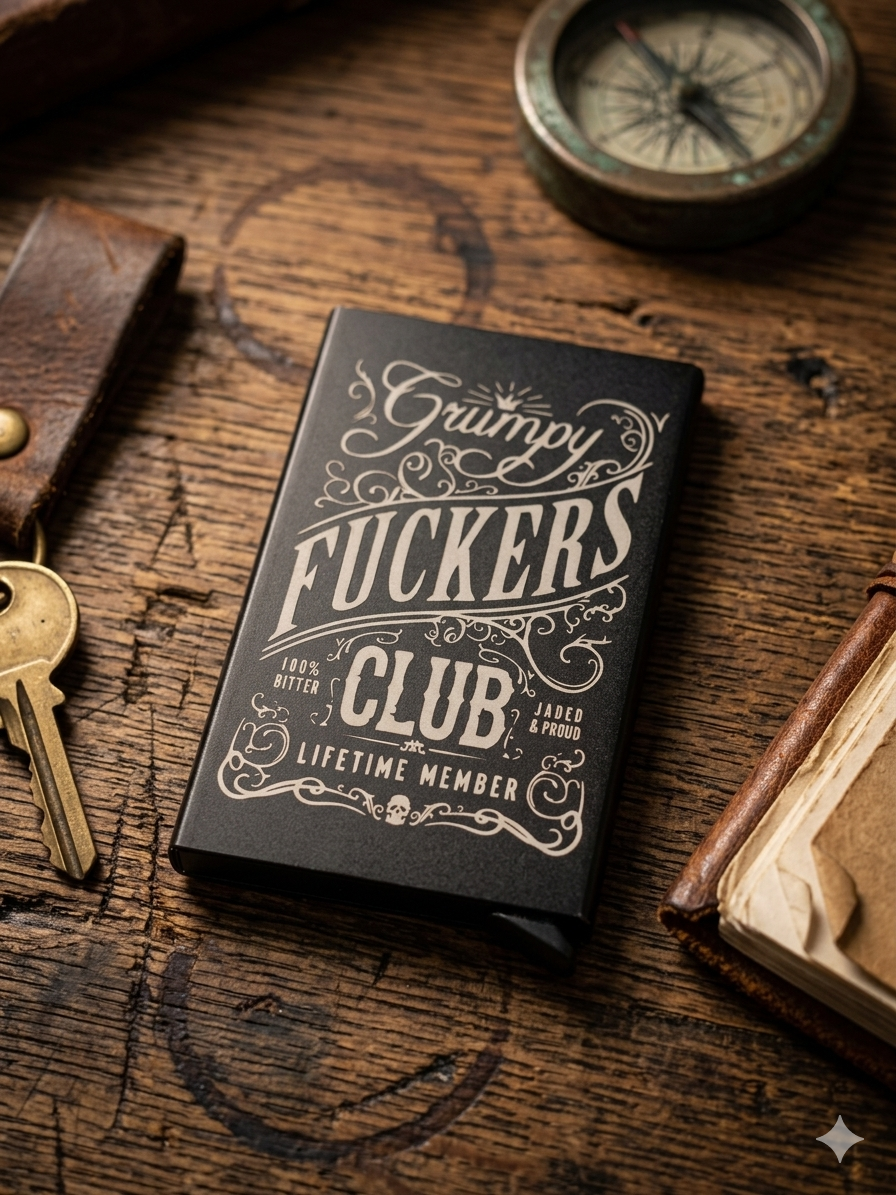 "Grumpy Fkers Club" Pop-Up RFID Wallet**