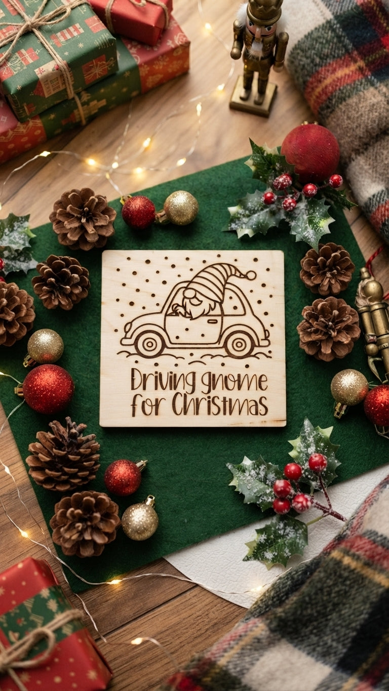 Christmas wooden coaster set of 2