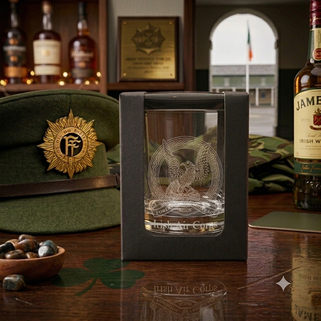 Irish Air Corps Engraved Whiskey Glass in Gift Box