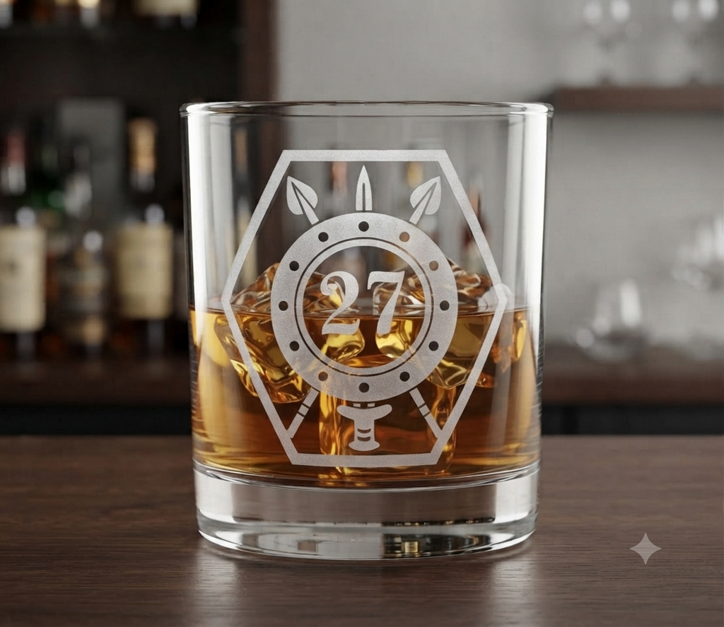 27th Infantry Battalion Engraved Tumbler Glass